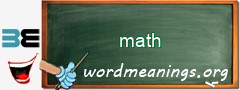 WordMeaning blackboard for math